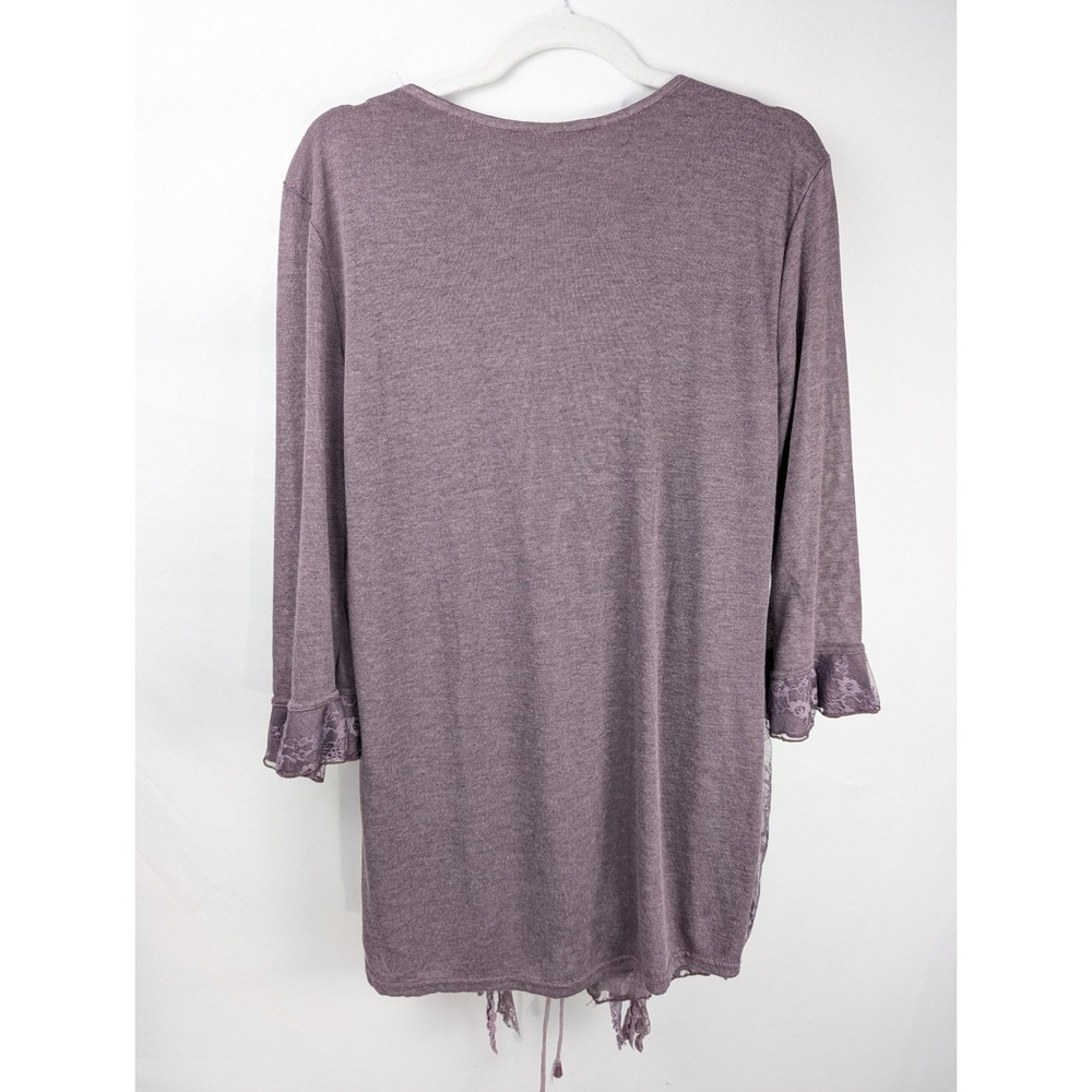 Vintage Y2K Pretty Angel Lace Up Top L Purple Fairy Grunge Whimsigoth Hippie - Picture 8 of 9